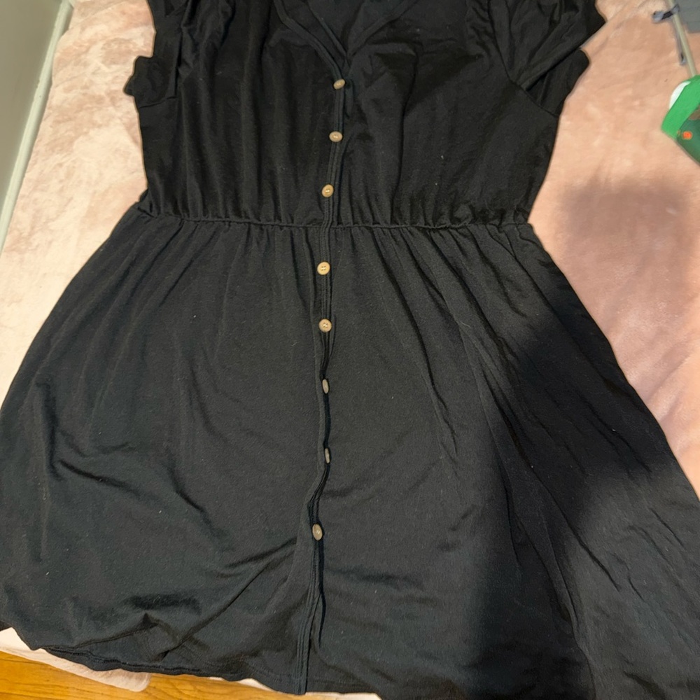 SHEIN Black Button-Front Maxi Dress